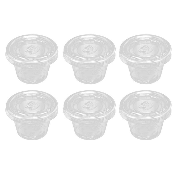 Vasitos Para Postres Con Tapa 1.5 Oz 200 Juegos Vasos De Plástico Transparente Con Tapas, Pequeños Recipientes Pequeños Para Tarros Plástico Con Tapa 200 Ml