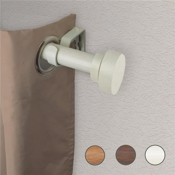 Central Design W100-37-99W1 1 in. Cover Faux Wood Curtain Rod with 120 to 170 in. Extension, Pearl White