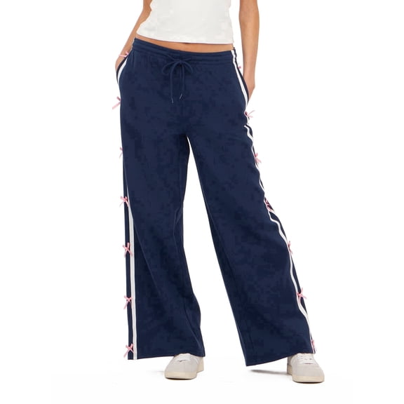 Forever 21 Women’s Wide Leg Jogger Pants with Patch Details, Relaxed Fit Casual Sweatpants for Everyday Comfort and Street Style, XS-XL