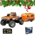 thumbnail image 2 of Mini Rc Truck Rc Semi Truck with Trailer 1:64 Scale Truck Remote Control Car with Lights 2.4 Remote Control Mini Alloy Truck Rc Speed/Steering Adjustable, 2 of 6