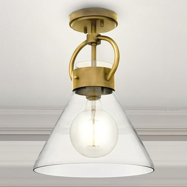 Luxury Industrial Ceiling Light, Weathered Brass, UQL5140