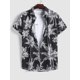 thumbnail image 3 of Camisa de manga corta con botones y solapa para hombre con estampado de cocoteros tropicales, estilo hawaiano, para vacaciones de verano en el resort, tops extragrandes, 3 of 5