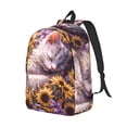thumbnail image 2 of Xecao Warm Sunflower Sleeping Cat for Canvas College Laptop Backpack, Durable Rucksack Travel Notebook Bag School Backpack Book Bag for Men Women, 2 of 8