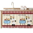 thumbnail image 2 of Chef Cabinet Curtain 32"Wx55"L, Dustproof Pantry Door Curtain with Self Adhesive Tape, Red Fruit Cake Hat Kitchen Gourmet Vintage Tall Storage Cover Privacy Drape for Bathroom Kitchen Laundry Room, 2 of 9