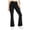 *Black, variant on Women's High Waisted Stretchy Flare Leg Yoga Pants, Casual Solid Color Trousers with Pockets Black,Women's Plus M