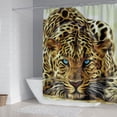 thumbnail image 2 of 4 PCS Cheetah Shower Curtain Sets with Non-Slip Rugs and Toilet Lid Cover Black and White Nature Animal Wild Life Bath Decor Shower Curtains 72"x 72" with 12 Hooks Durable Waterproof for Bathroom, 2 of 4