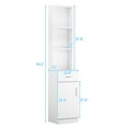 thumbnail image 5 of Zimtown Wooden Barber Station Makeup Hair Salon Cabinet, Freestanding Bathroom Tall Cabinet with 5 Storage Shelves & Drawer, White, 5 of 9