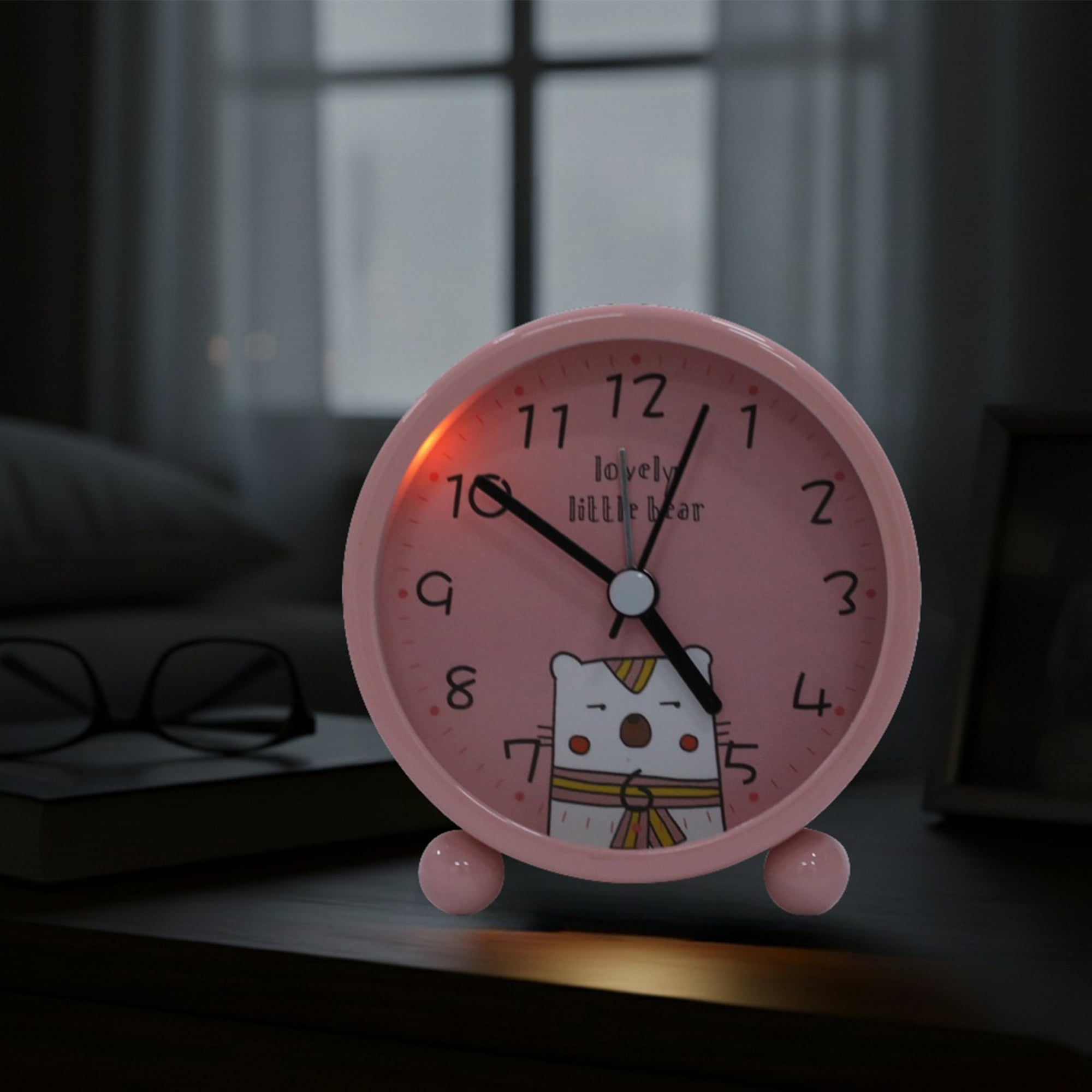 Unique Bargains Lovely Animal Patterns Alarm Clock White 3.1"L x 1.9"W x 3.3"H