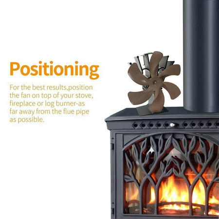 

Wood Burning Fireplace Fan Silent Motors Heat Powered Circulates Warm/Heated Fan /Pellet/Wood/Log s - Bronze