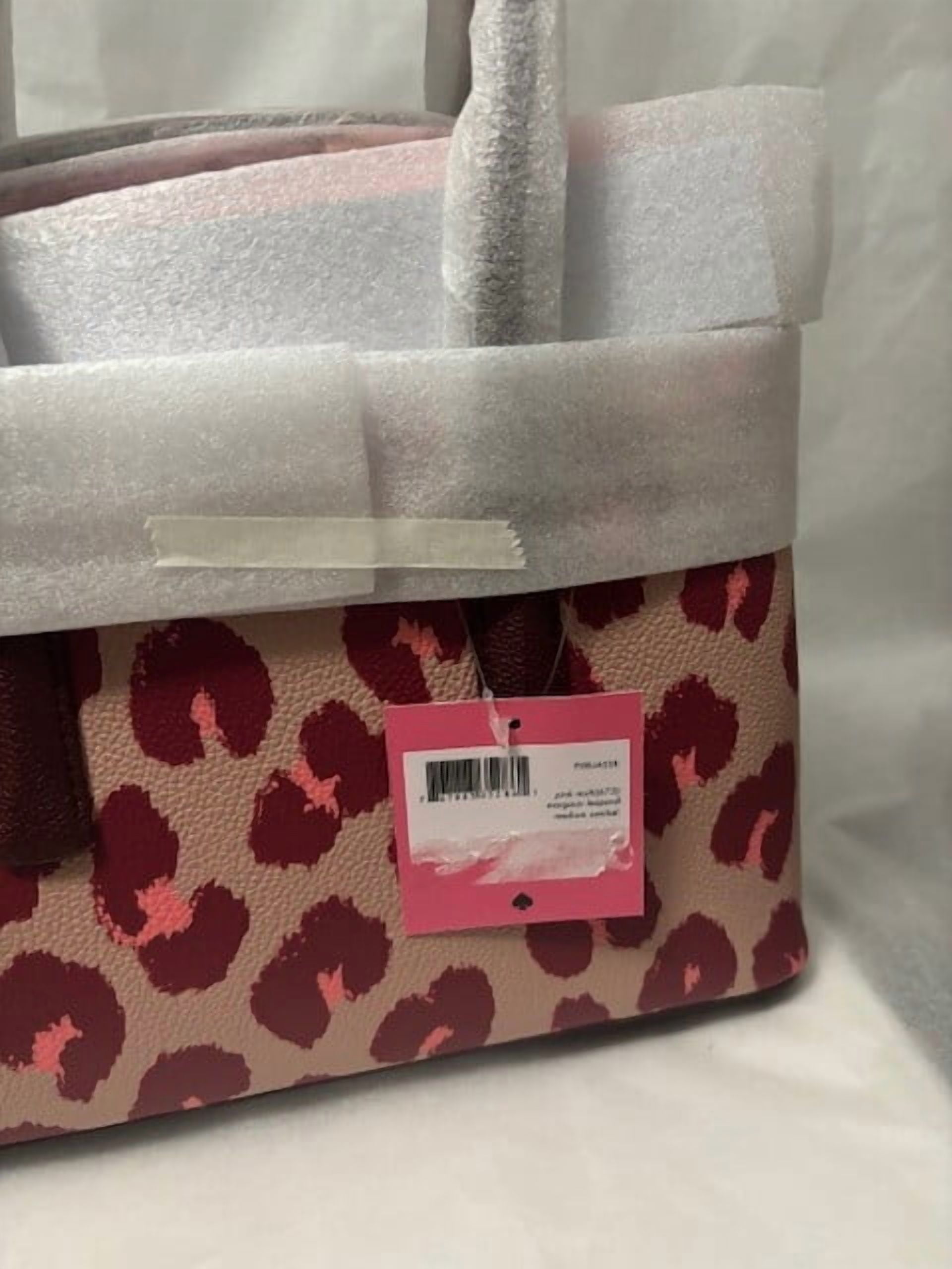 Kate Spade Margaux leopard medium satchel,Pink Multi