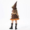 thumbnail image 5 of J-yuefang - Vestido de Halloween de Robin Hood para mujer y niña, con tirantes de encaje a cuadros, pajarita y bloques de color caramelo, 5 of 5