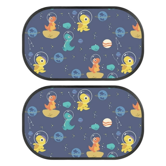 Yuyamidu Dinosaur Car Window Shades Planet Car Sun Shades 2 PCS Adorable Side Window Automotive Sunshades for Baby Blue Car Back Window Sunshades