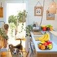 thumbnail image 2 of Bextsrack 2 Tier Countertop Fruit & Vegetable Basket Locker with Banana Hook, Bronze, 2 of 7