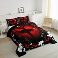 thumbnail image 3 of jejeloiu Ballet Dancer Full Size Comforter Sets,Vintage Butterflies Flowers Bedding Comforter Set,White Red Black Bedding Sets For Girls Kids,Super Cozy Room Decor Reversible,3 Pieces, 3 of 8