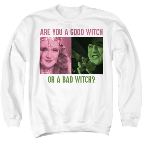 The Wizard of Oz Good Witch or Bad Witch Unisex Adult Crewneck Sweatshirt, White, Medium