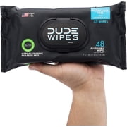 DUDE Wipes Flushable Wipes, XL Wet Wipes for At Home Use, Unscented, 48 Count, 6 Pack