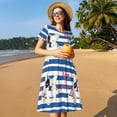 thumbnail image 4 of Lsque Bulldog Friend Print Women's Casual Dress T-Shirt Summer Short Sleeve Scoop Neck Swing Dresses, 4 of 6