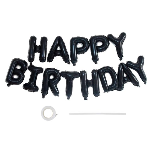 Pancarta con forma de globo con letras EHZCBHG, 40 cm, color negro