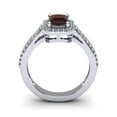 thumbnail image 3 of SuperJeweler 1 1/2 Carat Octagon Shape Garnet and Halo Diamond Ring In Sterling Silver For Women, 3 of 6