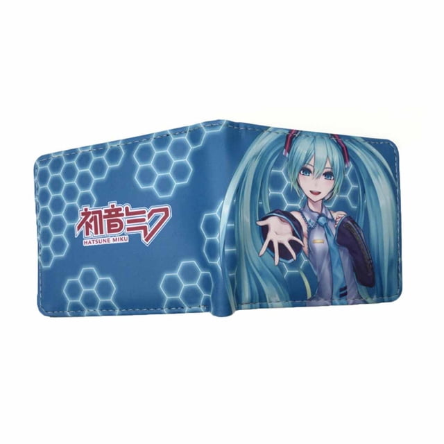 Billetera plegable delgada con personajes de anime de Hatsune Miku
