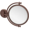 8 Inch Wall Mounted Make-Up Mirror - Antique Copper / 3X
