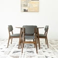 thumbnail image 3 of Irie Modern Solid Wood Walnut Dining Room & Kitchen 5 Piece Furniture Set, 3 of 6
