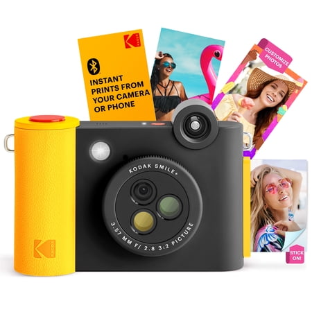 Kodak Smile+ Wireless 2x3 Digital Instant Print Camera with Effect Lenses, Black