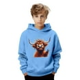 thumbnail image 5 of MAIHAN Boys Hoodies Girls Highland Cow Christmas Hoodies Sherpa Lined Cute Long Sleeve Pullover Xmas Western Sweatshirt Tops(Sky Blue,9-10 Years), 5 of 6