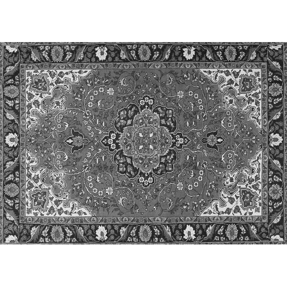 Ahgly Company Indoor Rectangle Medallion Gray Traditional Area Rugs, 7' x 9'