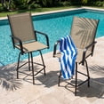thumbnail image 7 of Homall 2-Piece Beige Bar Height Patio Stools – 360° Swivel Textilene Outdoor Chairs, Weather-Resistant Steel Frame for Balcony, Garden & Poolside, 7 of 7
