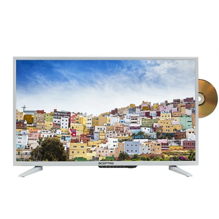 Sceptre 32" Class HD (720P) White LED TV (E325WD-SR) with Built-in DVD