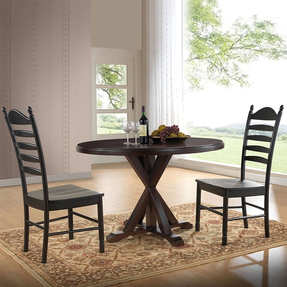 Contemporary Home Living X Base Round Top Pedestal Dining Table - 48" - Espresso Brown