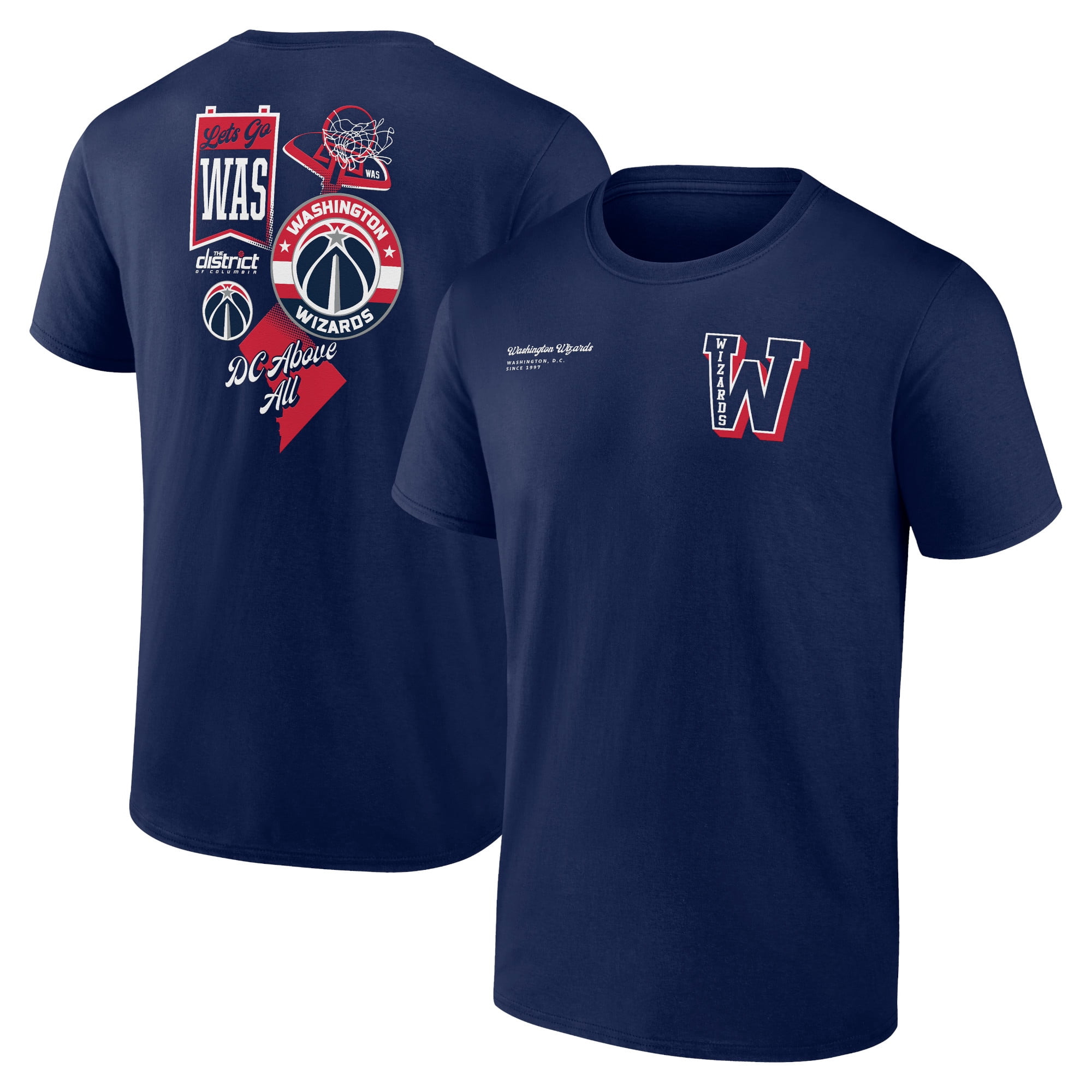 Men's Navy Washington Wizards Split Zone T-Shirt