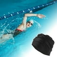 thumbnail image 2 of Unique Bargains 1 Pc Pleated Style  Swim Cap 5.91"x9.25" Black, 2 of 6