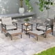 thumbnail image 3 of Costway Juego De Muebles De Patio De 5 Piezas, Sillones De Mimbre Con Mesa De Centro De 2 Niveles Y 2 Otomanas, Cojines Suaves Para Asiento Y Respaldo Incluidos, Para Exteriores, 3 of 5