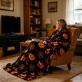 thumbnail image 4 of LEFXSMR Halloween Blanket Fleece Fall Throw Blanket for Couch Pumpkin-themed Halloween Decoration for Home Holiday Sofa Bed, 59.05x78.74", 4 of 8