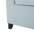 thumbnail image 6 of GDF Studio Alta Contemporary Tufted Storage Ottoman, Light Sky Blue Fabric and Dark Brown, 6 of 13