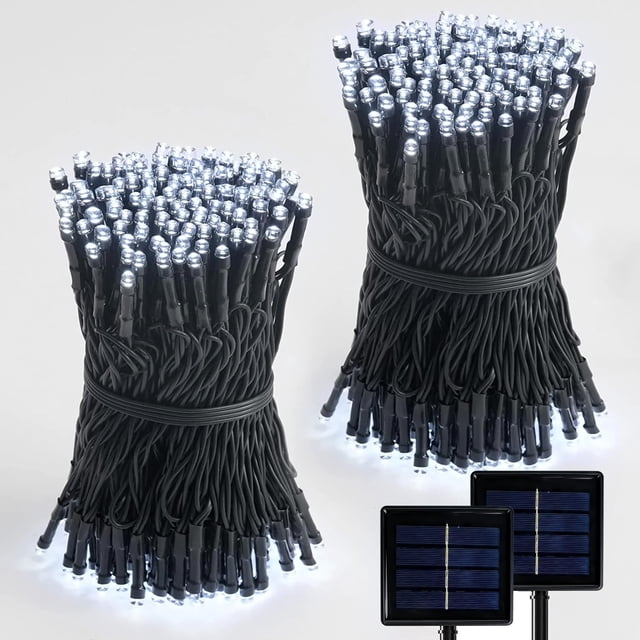 Guirnalda de luces solares LALAPAO, paquete de 2 unidades, 44 m, 400 LED, impermeables