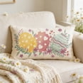 thumbnail image 2 of Yhmxh Easter Bunny Throw Pillow Cover, 12 x 20 Inch Cute Rabbit Rectangle Linen Cushion Case, Wildflowers Throw Pillow Case Decoration, Holiday Farmhouse Decoration for Bed Sofa Couch, 2 of 7
