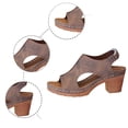 thumbnail image 5 of Sandals for Women Heel Ankle Strap Wedge Casual On Beach Open Toe Summer Shoes High Heels Peep T-Strap Cutout Back Comfy Heeled Dressy Low Arch Support Vacation Sandal, 5 of 9