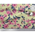 thumbnail image 2 of Soimoi Beige Poly Georgette Fabric Artistic Leaf & Floral Fabric Prints By Yard 52 Inch Wide, 2 of 3