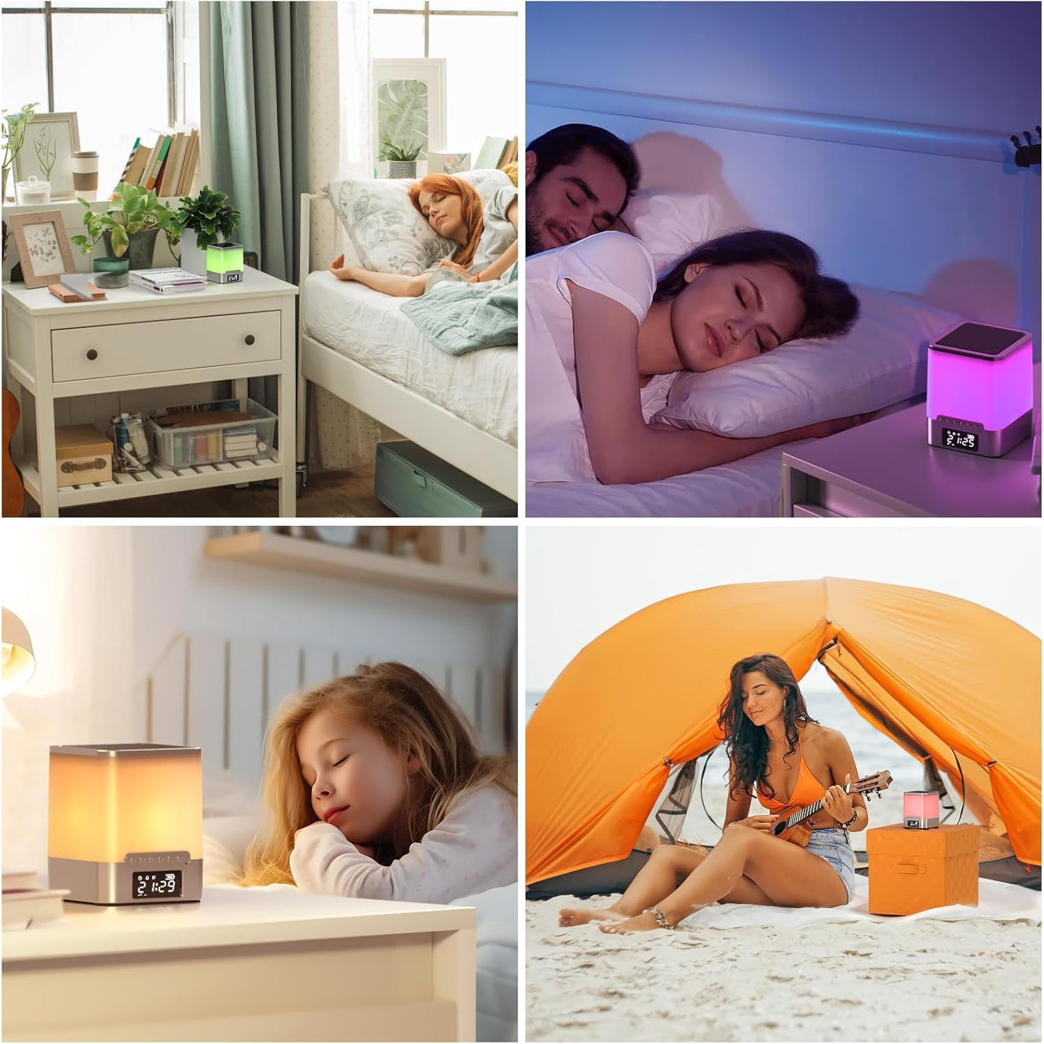 Sailstar Alarm Clock Bluetooth Speaker with Night Light,Touch Bedside Lamp Digital Alarm Clock with RGB Color Changing Music Sync