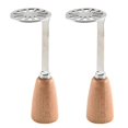 thumbnail image 1 of 2pcs Stainless Steel Potato Masher Avocado Masher with Wooden Handle Pumpkin Masher, 1 of 4