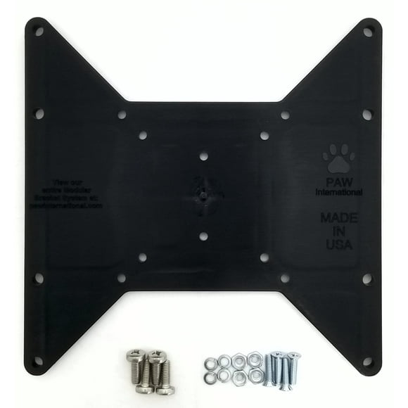 PAW International 200x200 & 200x100 Polymer VESA Adapter Bracket Plate KIT for TV/Monitor Mount | Includes 75x75, 100x100, and 200x100 (Vertical or Horizontal) Patterns | Includes Hardware