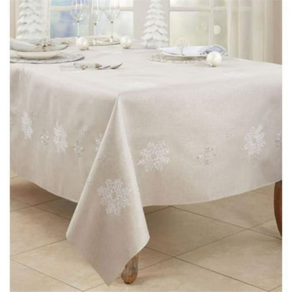 Saro Lifestyle Snowflake Design Tablecloth