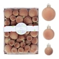 thumbnail image 3 of 42-Pack Velvet Christmas Ball Ornaments Set, Flocked Hanging Baubles, Assorted Sizes, Xmas Tree Holiday Decor, 3 of 8