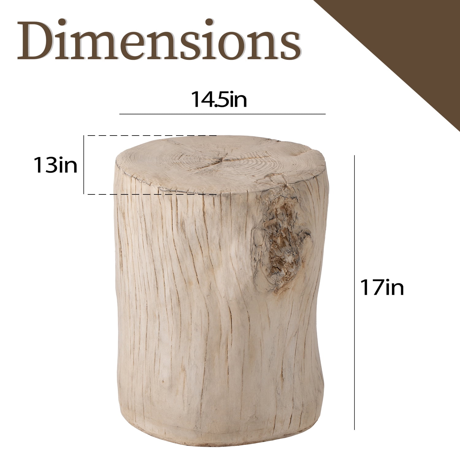 VENTOPYR 2PCS Faux Wood Light Beige Hand-Painted Beige End Side Table