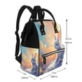 thumbnail image 2 of Balery Sunshine Colorful Cloud Rabbit Mummy Backpack - Waterproof Twill Canvas, Large Capacity Diaper Bag with Multiple Pockets and Adjustable Straps, 2 of 6