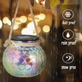thumbnail image 5 of Paquete de 2 farolillos solares para colgar al aire libre, luces de jardín, tarro de cristal, lámpara de mesa IP65, resistente al agua, para patio, porche, patio, césped, balcón, valla, decoración de JFHHH pequeña, 5 of 5