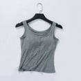 thumbnail image 2 of Annhoo Womens Tank Tops with Built in Bras Crewneck Sleeveless Button down Shirts Summer Soft Comfy Basic Tops, 2 of 3